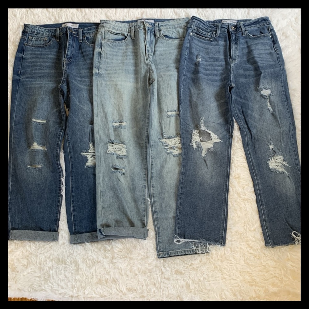 YMI DREAM AUTHENTIC DENIM STRETCH JEANS BOYFRIEND FIT EUC NWOT size 11 & 13